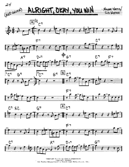 page one of Alright, Okay, You Win (Real Book – Melody & Chords – Eb Instruments)