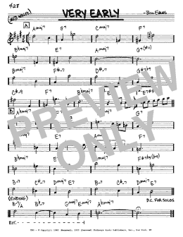 page one of Very Early (Real Book – Melody & Chords – Eb Instruments)