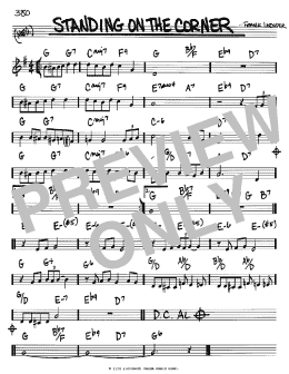 page one of Standing On The Corner (Real Book – Melody & Chords – Bb Instruments)