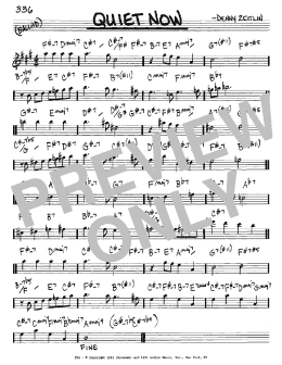 page one of Quiet Now (Real Book – Melody & Chords – Eb Instruments)