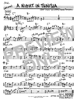 page one of A Night In Tunisia (Real Book – Melody & Chords – Eb Instruments)