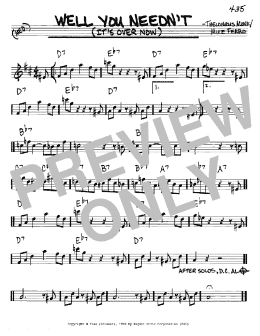 page one of Well You Needn't (It's Over Now) (Real Book – Melody & Chords – Eb Instruments)