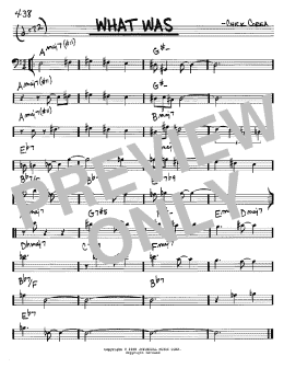 page one of What Was (Real Book – Melody & Chords – Bass Clef Instruments)