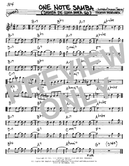 page one of One Note Samba (Samba De Uma Nota So) (Real Book – Melody & Chords – Eb Instruments)
