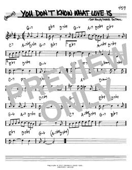page one of You Don't Know What Love Is (Real Book – Melody & Chords – Bb Instruments)