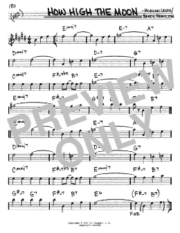page one of How High The Moon (Real Book – Melody & Chords – Eb Instruments)