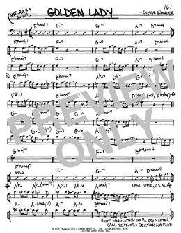 page one of Golden Lady (Real Book – Melody & Chords – Bass Clef Instruments)