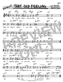 page one of That Old Feeling (Real Book – Melody, Lyrics & Chords)
