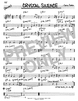 page one of Crystal Silence (Real Book – Melody & Chords – Eb Instruments)