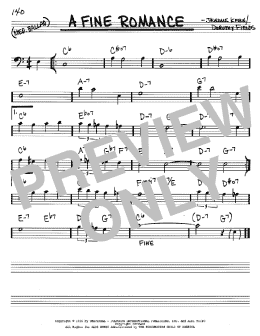 page one of A Fine Romance (Real Book – Melody & Chords – Bass Clef Instruments)