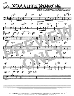 page one of Dream A Little Dream Of Me (Real Book – Melody & Chords – Bass Clef Instruments)