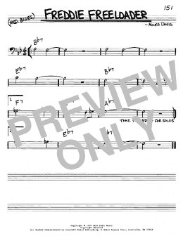page one of Freddie Freeloader (Real Book – Melody & Chords – Bass Clef Instruments)