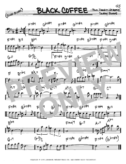 page one of Black Coffee (Real Book – Melody & Chords – Bass Clef Instruments)
