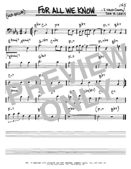 page one of For All We Know (Real Book – Melody & Chords – Bass Clef Instruments)