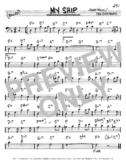 page one of My Ship (Real Book – Melody & Chords – Bass Clef Instruments)