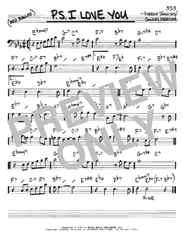 page one of P.S. I Love You (Real Book – Melody & Chords – Bass Clef Instruments)