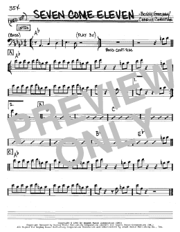 page one of Seven Come Eleven (Real Book – Melody & Chords – Bass Clef Instruments)