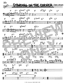 page one of Standing On The Corner (Real Book – Melody & Chords – Bass Clef Instruments)