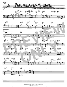 page one of For Heaven's Sake (Real Book – Melody & Chords – Bass Clef Instruments)