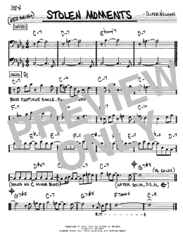 page one of Stolen Moments (Real Book – Melody & Chords – Bass Clef Instruments)