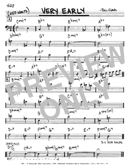 page one of Very Early (Real Book – Melody & Chords – Bass Clef Instruments)