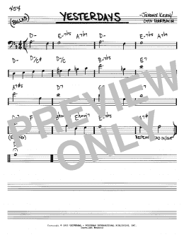 page one of Yesterdays (Real Book – Melody & Chords – Bass Clef Instruments)