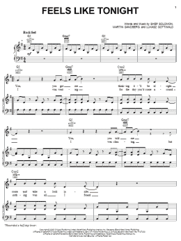 page one of Feels Like Tonight (Piano, Vocal & Guitar Chords (Right-Hand Melody))