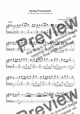 page one of "Spring" Vivaldi Four Seasons-Download Sheet Music