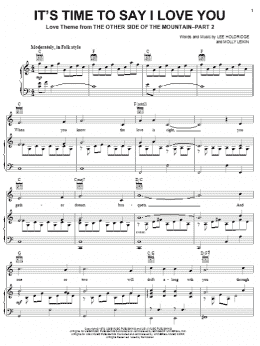 page one of It's Time To Say I Love You (Piano, Vocal & Guitar Chords (Right-Hand Melody))