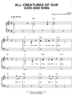 page one of All Creatures Of Our God And King (Easy Piano)