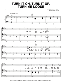 page one of Turn It On, Turn It Up, Turn Me Loose (Piano, Vocal & Guitar Chords (Right-Hand Melody))