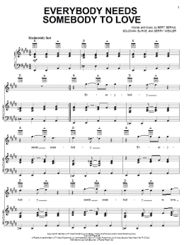 page one of Everybody Needs Somebody To Love (Piano, Vocal & Guitar Chords (Right-Hand Melody))