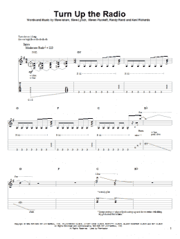 page one of Turn Up The Radio (Guitar Tab (Single Guitar))