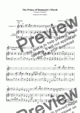 page one of "Prince of Denmark’s March" Download Wedding Processional Sheet Music (Tpt in Bb)
