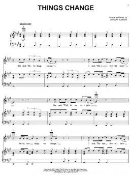 page one of Things Change (Piano, Vocal & Guitar Chords (Right-Hand Melody))