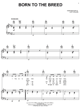 page one of Born To The Breed (Piano, Vocal & Guitar Chords (Right-Hand Melody))