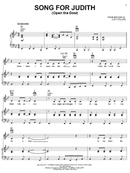 page one of Song For Judith (Open The Door) (Piano, Vocal & Guitar Chords (Right-Hand Melody))