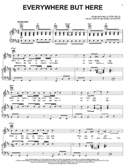 page one of Everywhere But Here (Piano, Vocal & Guitar Chords (Right-Hand Melody))