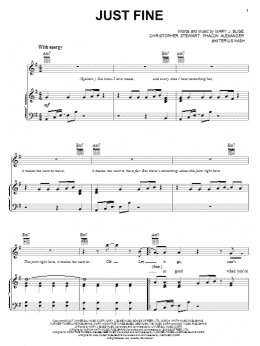 page one of Just Fine (Piano, Vocal & Guitar Chords (Right-Hand Melody))