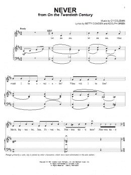 page one of Never (from On The Twentieth Century) (Piano & Vocal)