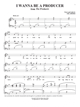 page one of I Wanna Be A Producer (Piano & Vocal)