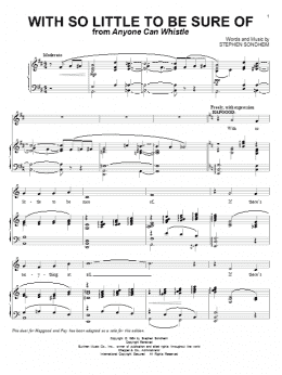 page one of With So Little To Be Sure Of (Piano & Vocal)