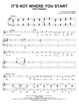 page one of It's Not Where You Start (Piano & Vocal)