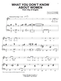 page one of What You Don't Know About Women (Piano & Vocal)