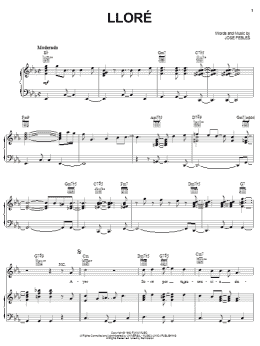 page one of Llore (Piano, Vocal & Guitar Chords (Right-Hand Melody))