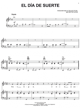 page one of El Dia De Suerte (Piano, Vocal & Guitar Chords (Right-Hand Melody))