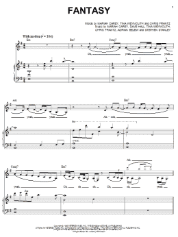 page one of Fantasy (Piano, Vocal & Guitar Chords (Right-Hand Melody))