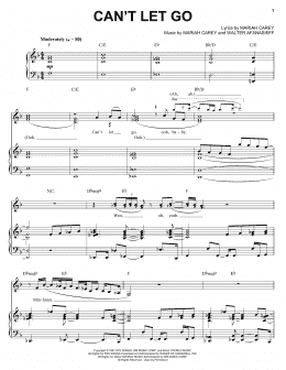 page one of Can't Let Go (Piano & Vocal)