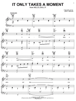 page one of It Only Takes A Moment (Piano, Vocal & Guitar Chords (Right-Hand Melody))