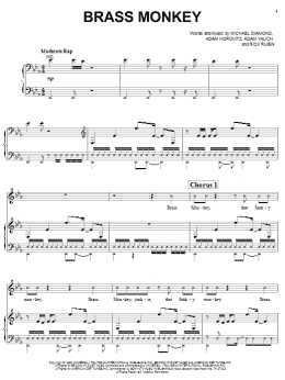 page one of Brass Monkey (Piano, Vocal & Guitar Chords (Right-Hand Melody))